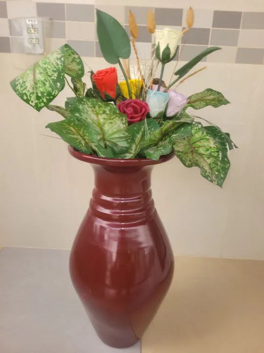 Vaso Grande de Gesso Decoração 