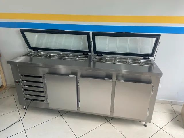 Condimentadora expositora refrigerada em aço inox sob medida  - Foto 3