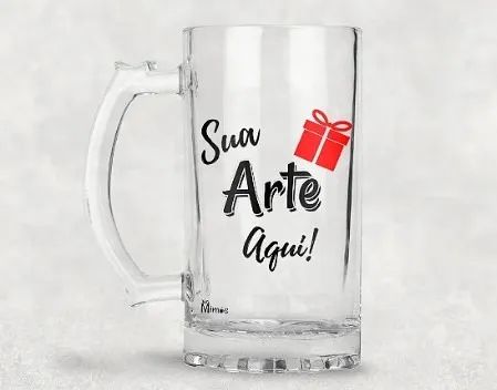 Caneca de ChoppVidro Jateada Personalizada 475 ML - Foto 6