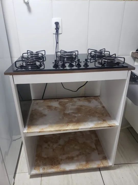 Cooktop 4 Bocas Atlas Preto + suporte Fogões e Fornos Guará I