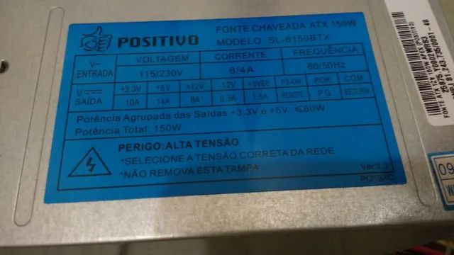 Fonte chaveada ATX 150W (Defeito) Apenas pelos Correios!