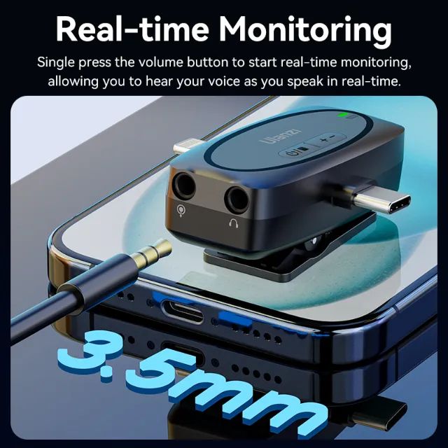 Microfone Sem Fio Ulanzi V6 3 em 1 Funciona Iphones, Android e Cameras - Foto 5