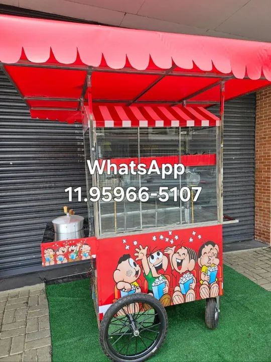Carrinho de pipoca alto lindo de qualidade 