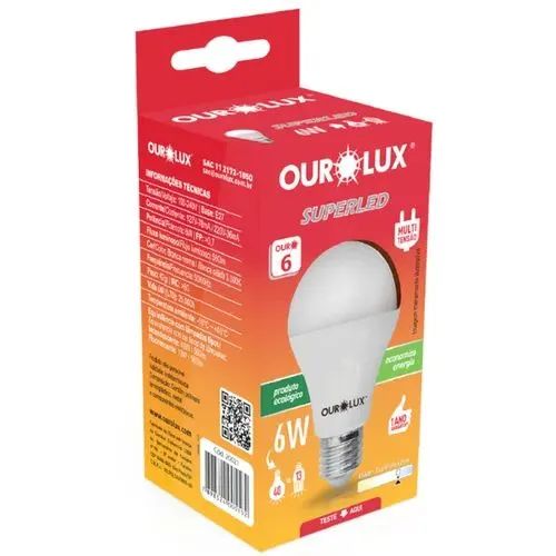 Caixa com 10 lâmpada Superled 6W OuroLux
