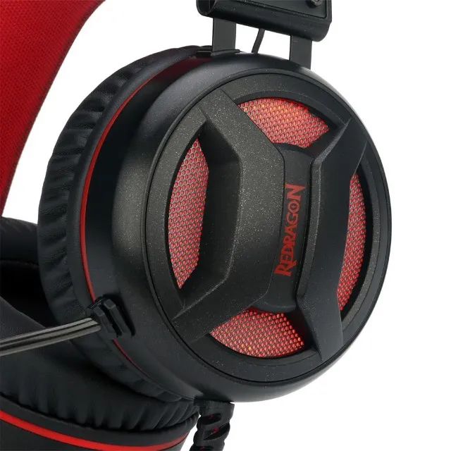 Headset Gamer Redragon Icon H520 P3 C/ Adaptador P2 e USB 7.1 Preto/Vermelho -  WZetta - Foto 6