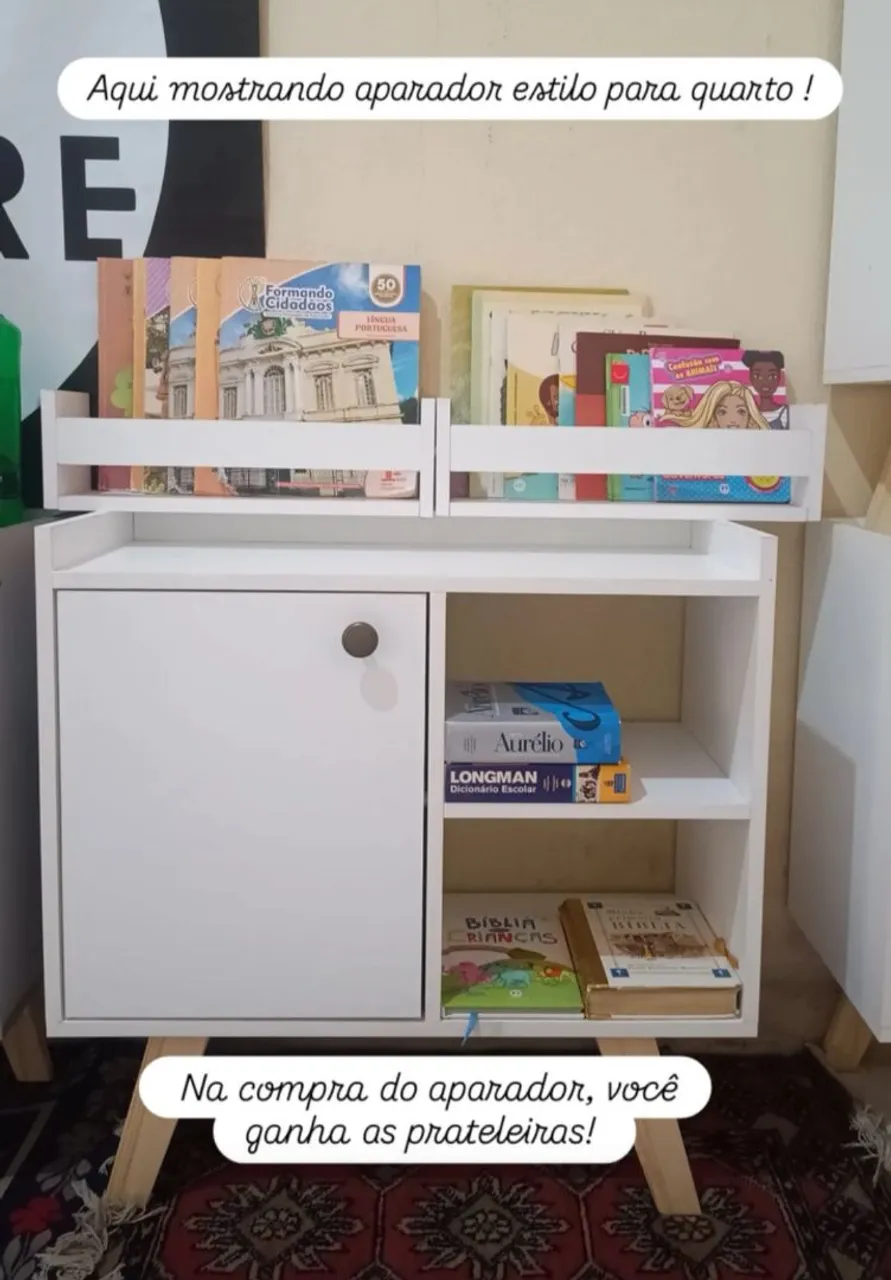 Aparador estilo para quarto com prateleiras de brinde!