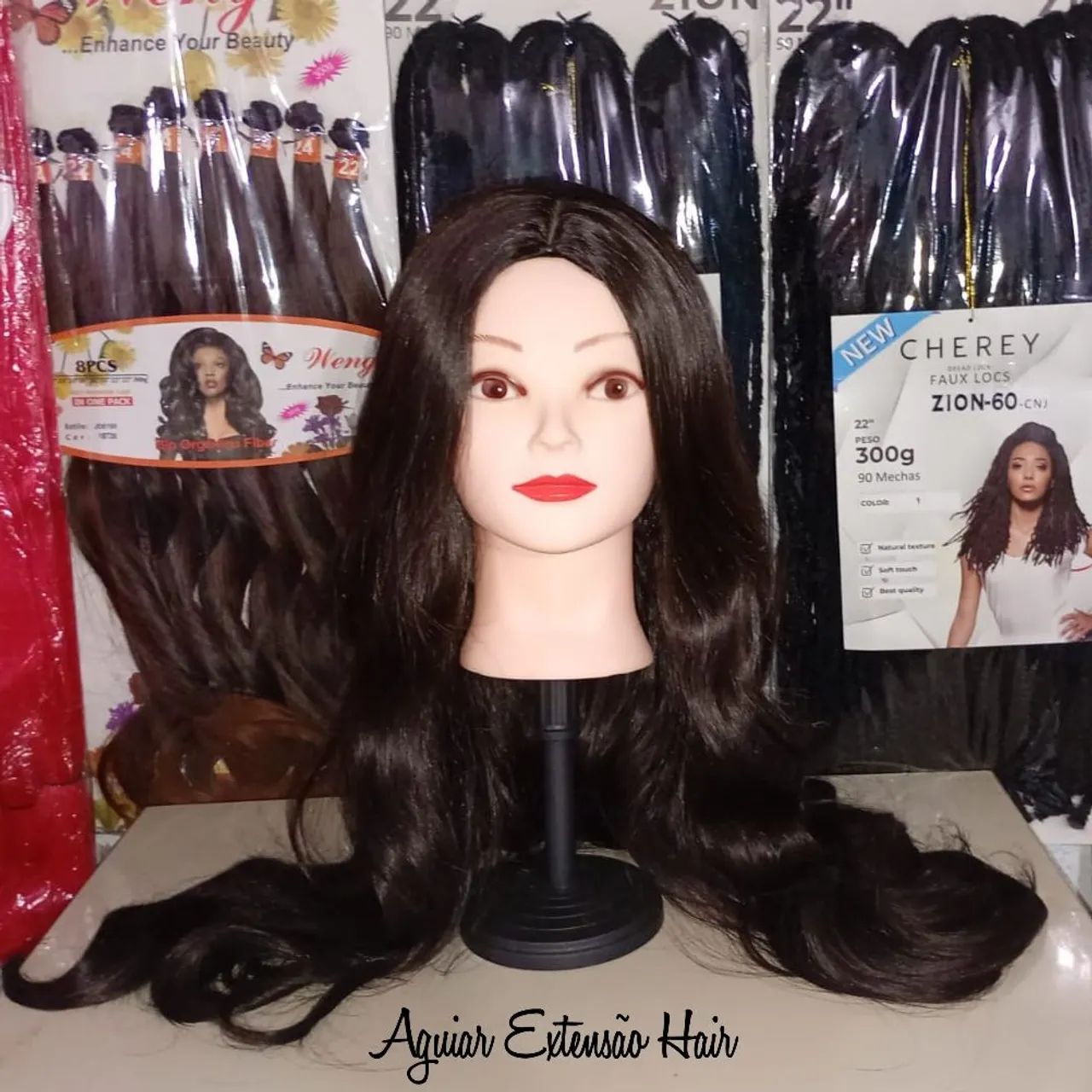 Peruca Wig Castanho 70 cm - Foto 2