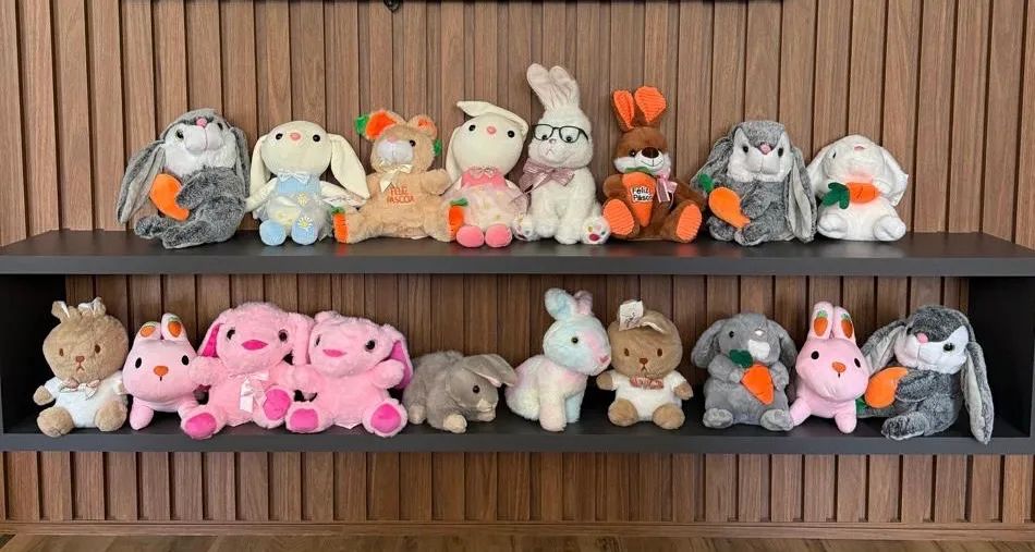 Kit de Pelúcias Coelhos (30 unds) - BR Machine - lançamento Páscoa! 
