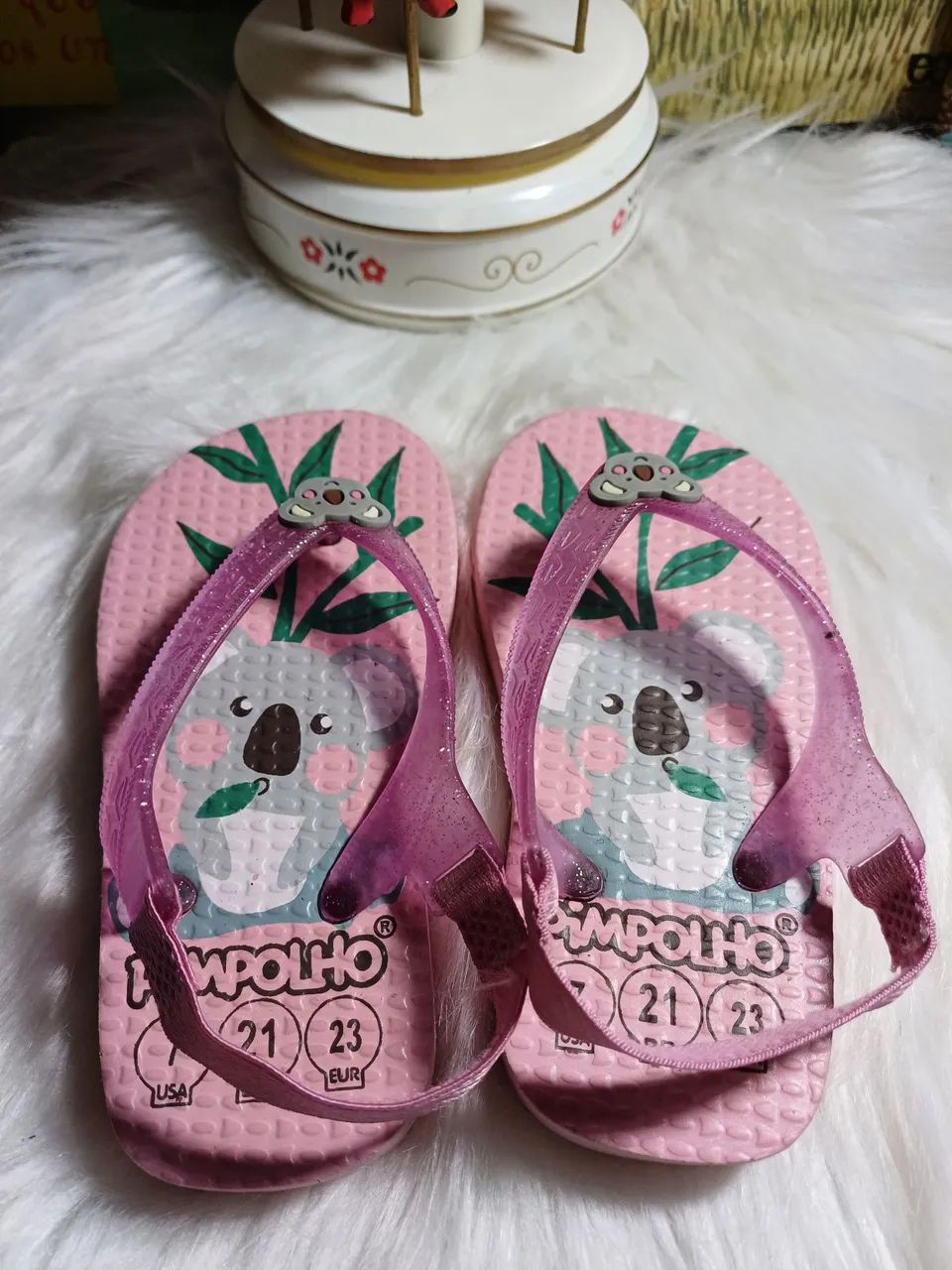 Chinelos Pimpolho novo rosa com detalhe de coala - Foto 3