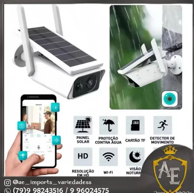 camera wifi sem fio com energia solar