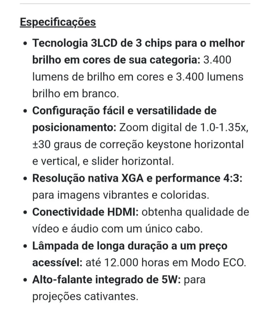 Projetor epson E-2064313036160258123