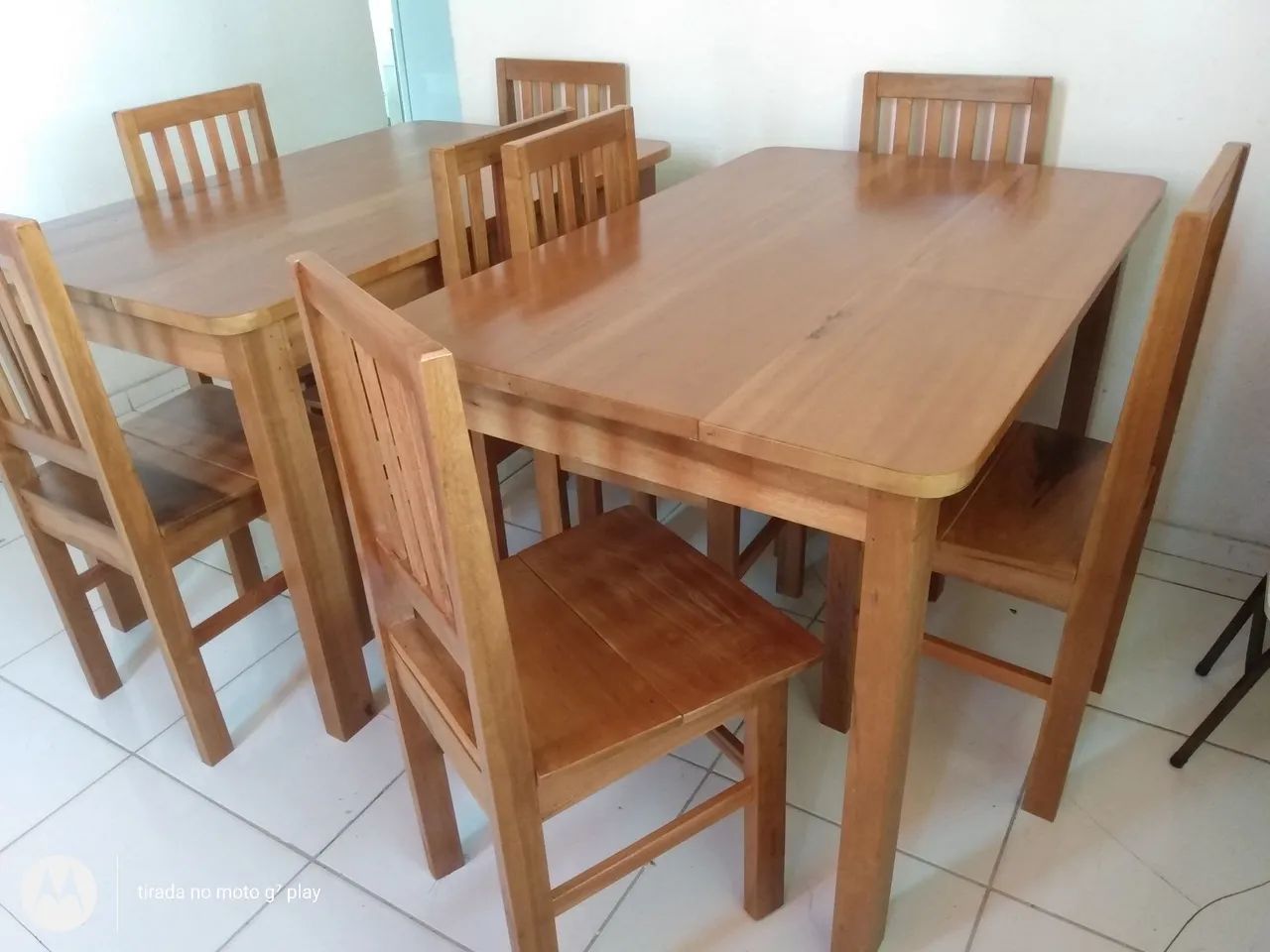 Mesa de Jantar em Madeira Maciça 4 Cadeiras