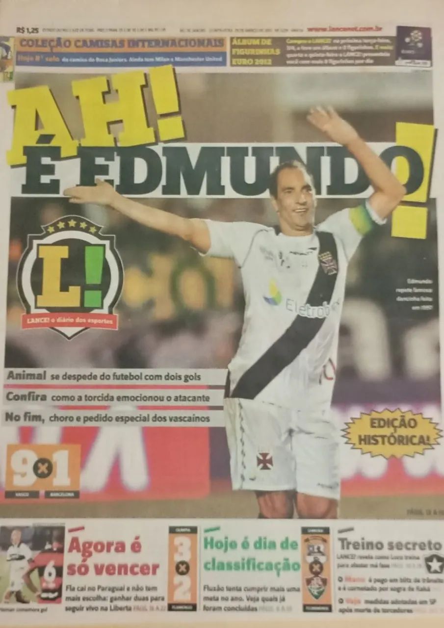 Jornal Lance, Despedida do Edmundo 2012