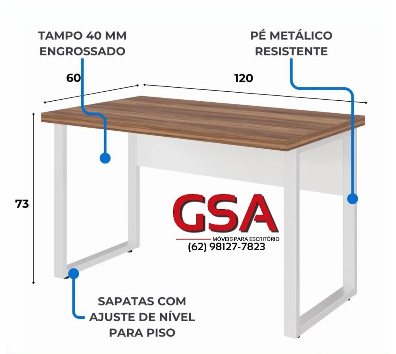 Mesa Para Escritório Estilo Industrial  - Foto 2
