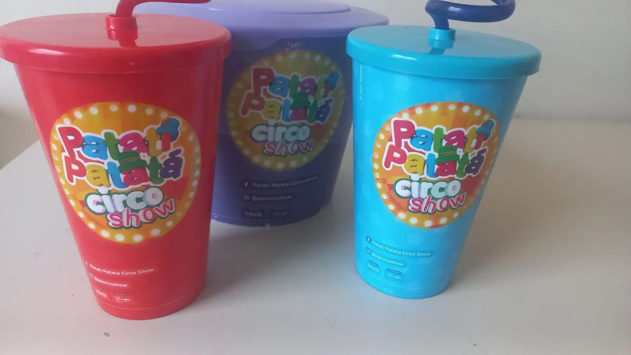 Balde pipoca e copos circo patati patatá  - Foto 5