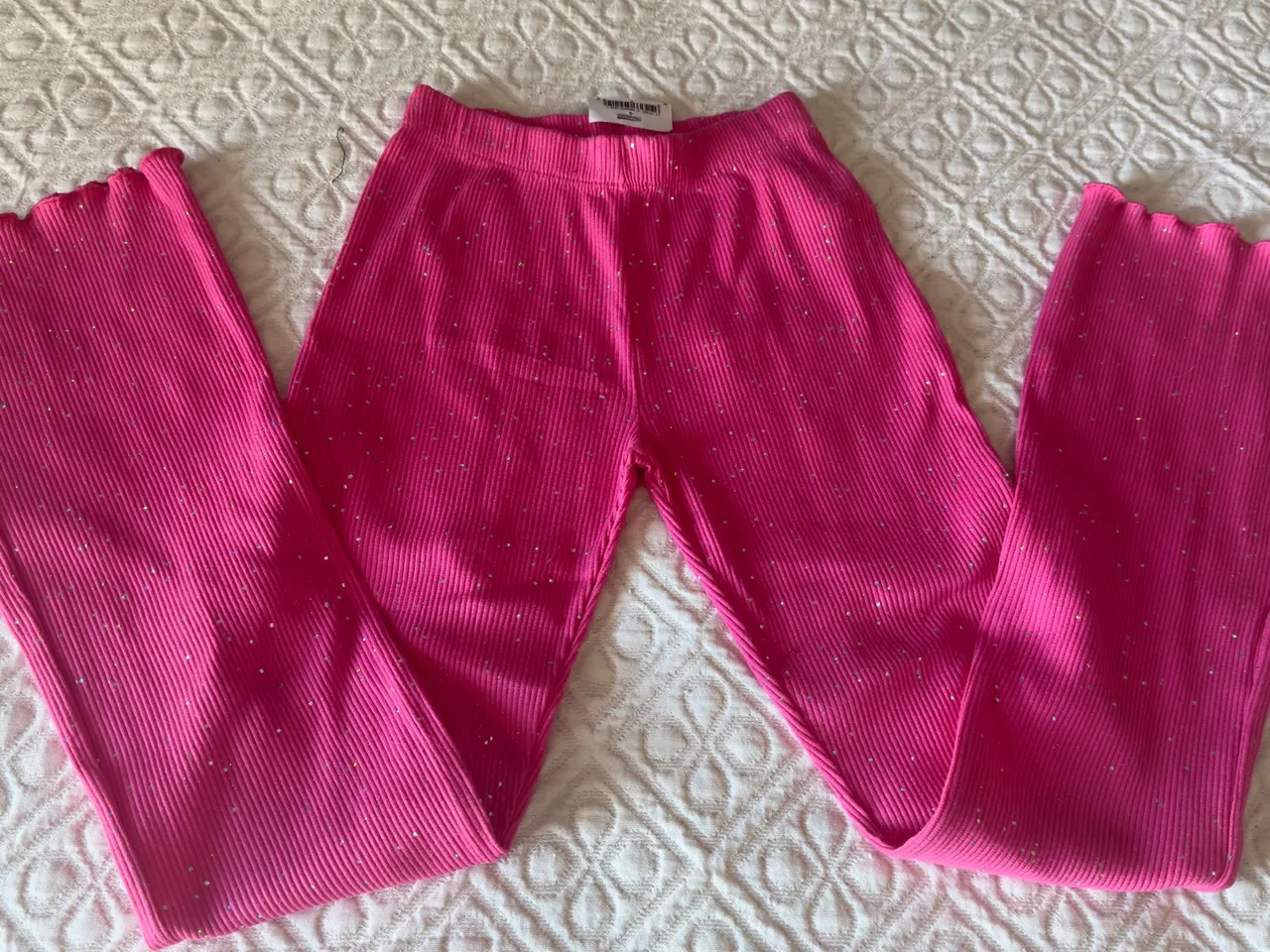 Calça Flare Infantil Pink com Glitter