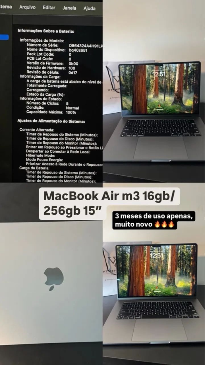 MacBook Air m3 15 polegadas 16gb/256gb - Foto 4