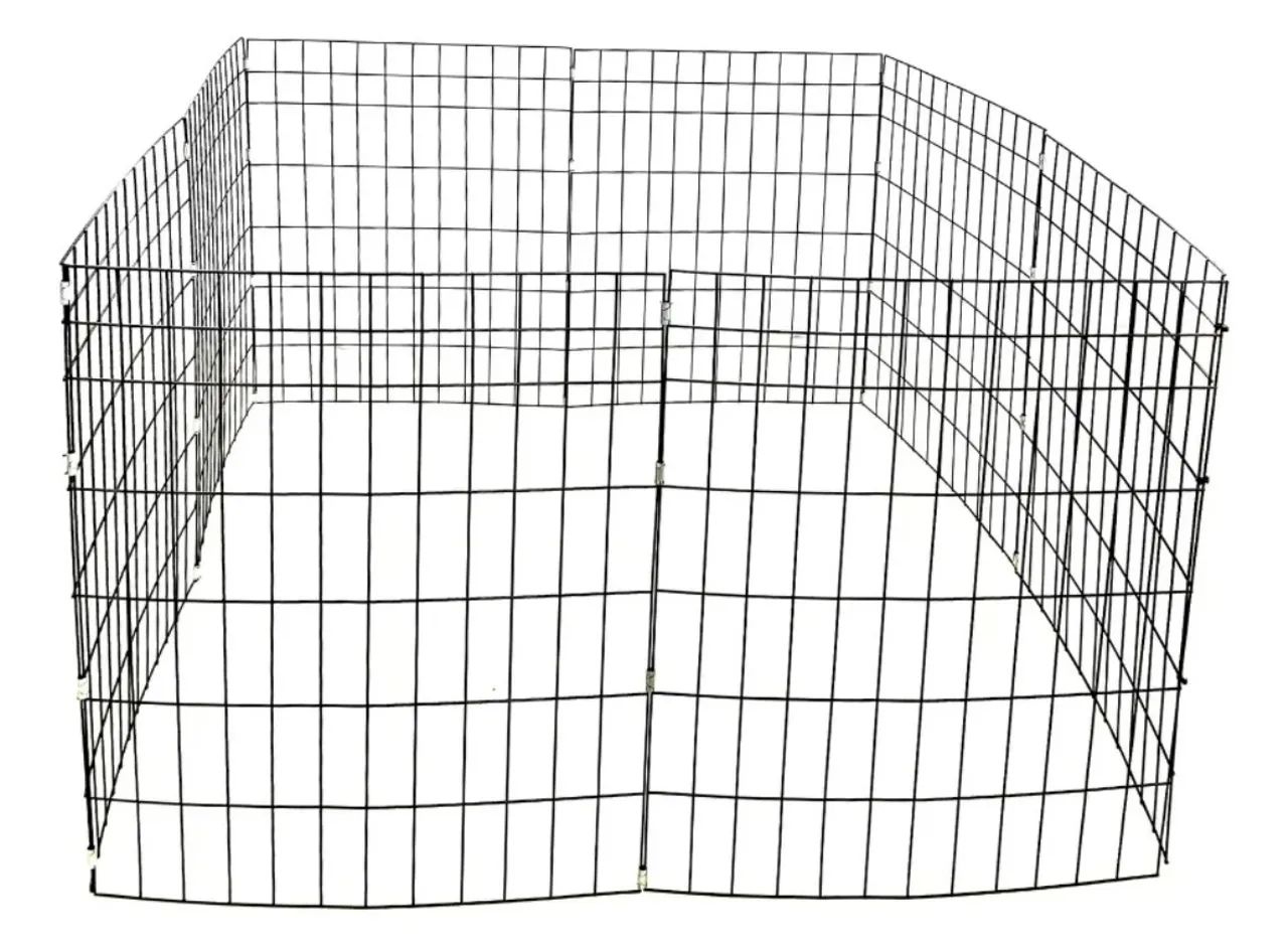 Cercadinho Móvel Pet Cachorro, Gato, etc. 8 Telas Área 100x100cm Preto