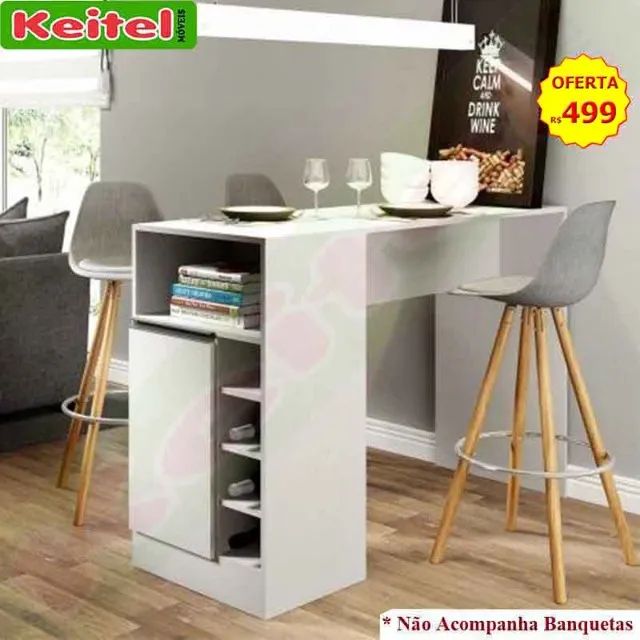 Bancada Cozinha Com Nicho Adega Branca