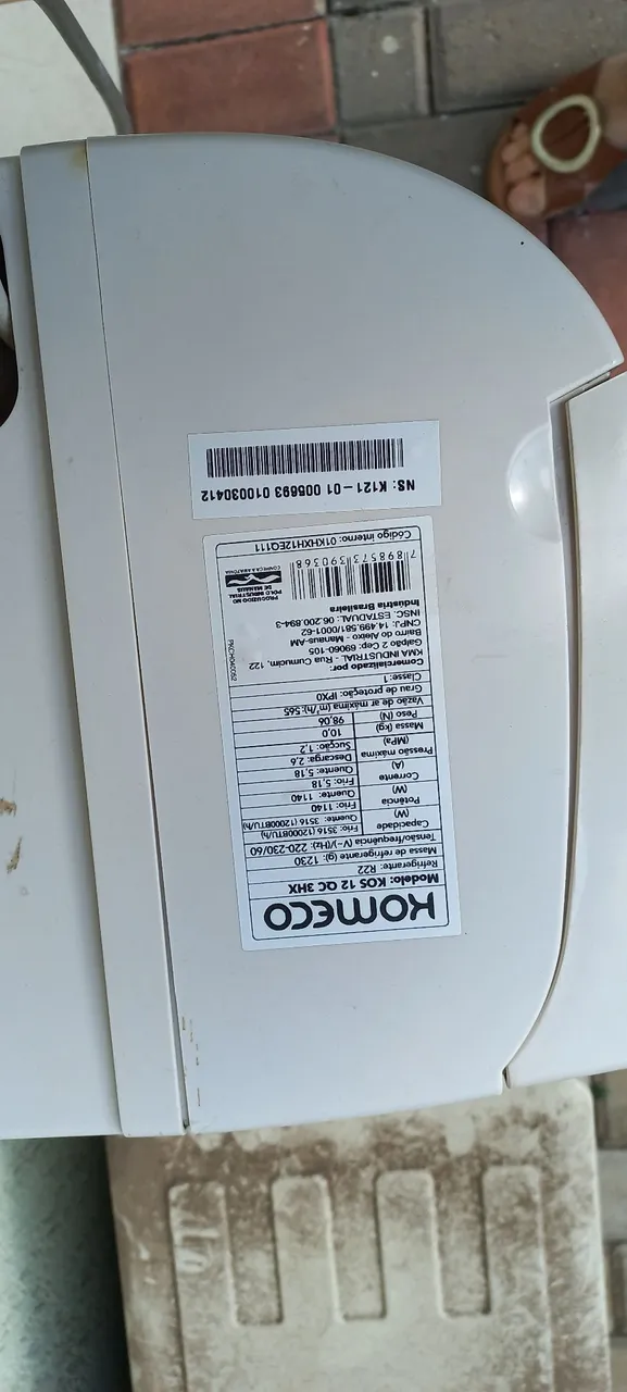 Ar condicionado komeco 12000