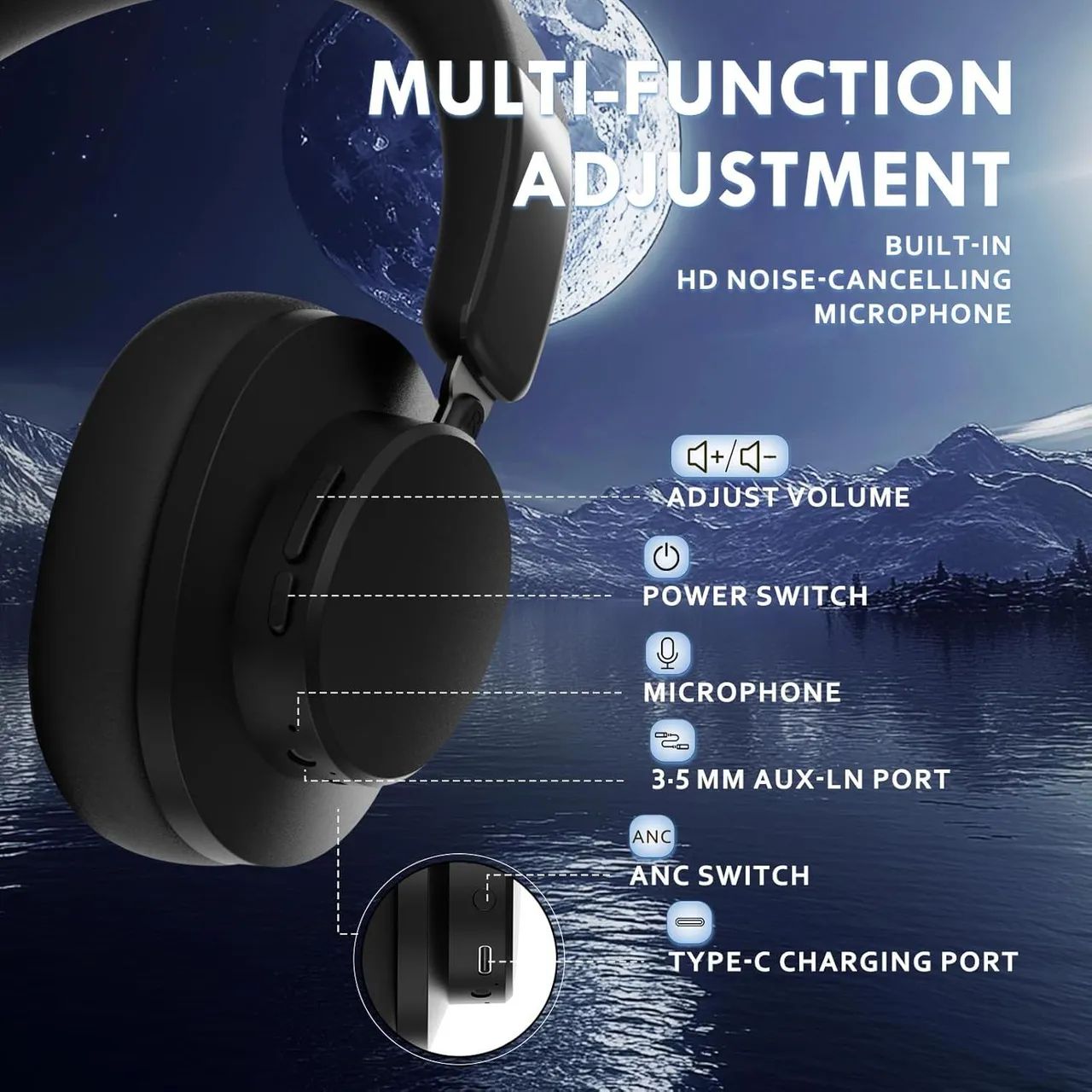 Headset sem fio Attack Shark G500 ANC - Foto 3