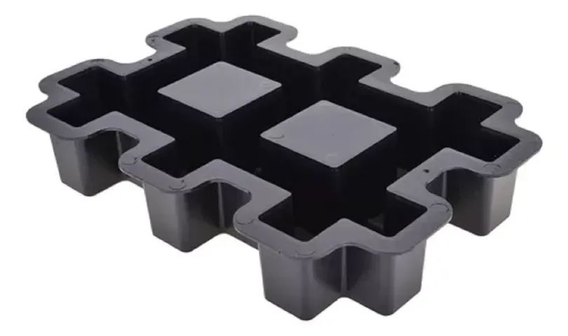 Kit 6 Formas Plásticas Concregrama 6 Furos 43x33x7cm Pisograma Fp083 Paver Vazado