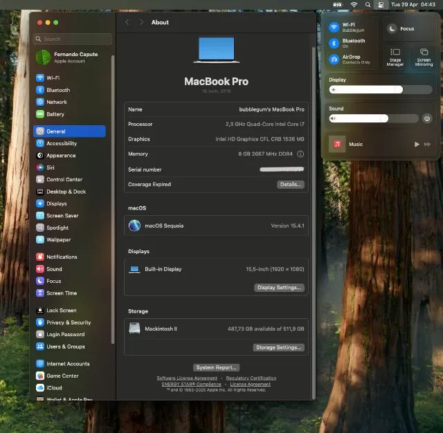 Hackintosh macOS Sequoia Notebook Acer Aspire 5 Intel I7 - Foto 3