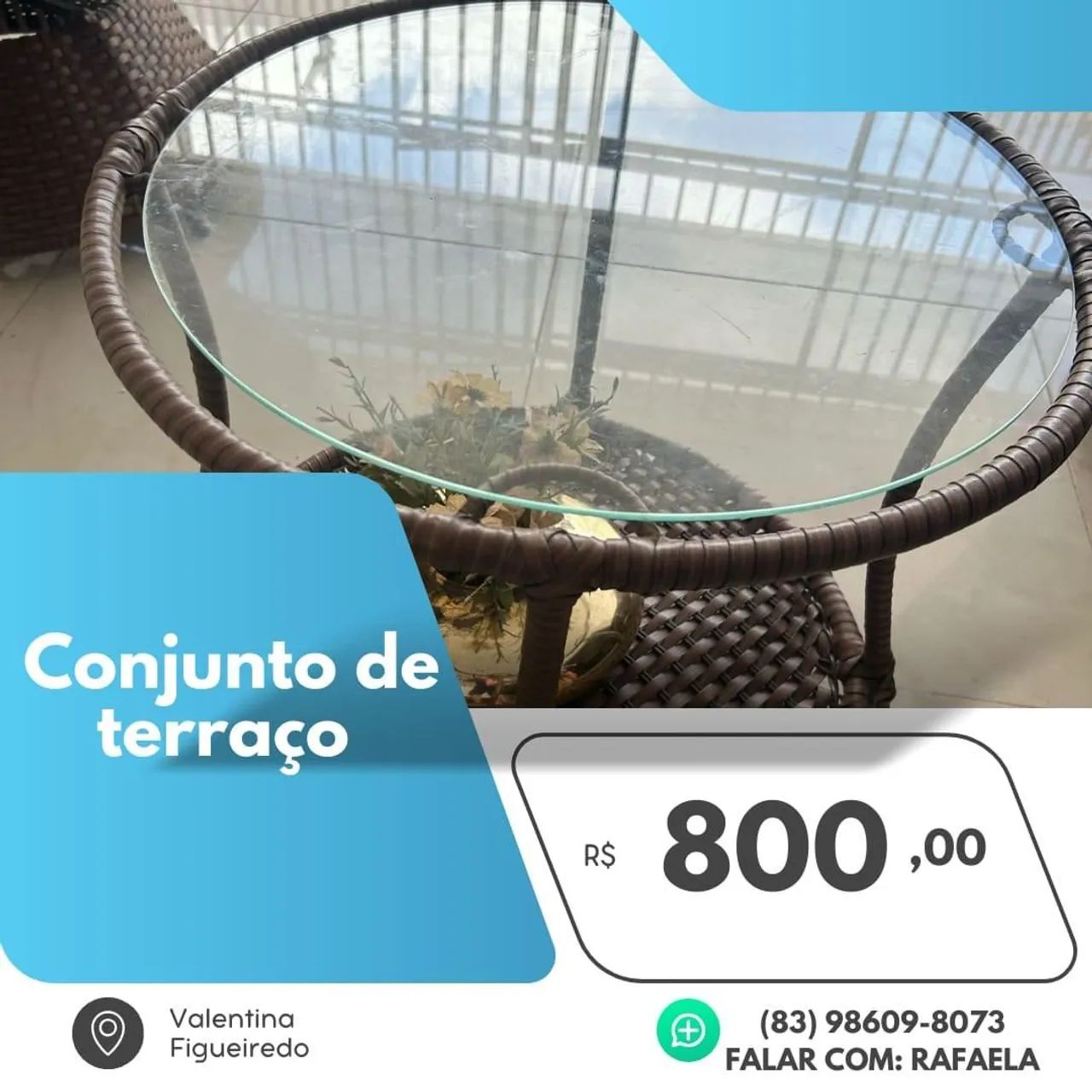 Conjunto de terraço em vime64850510374403120