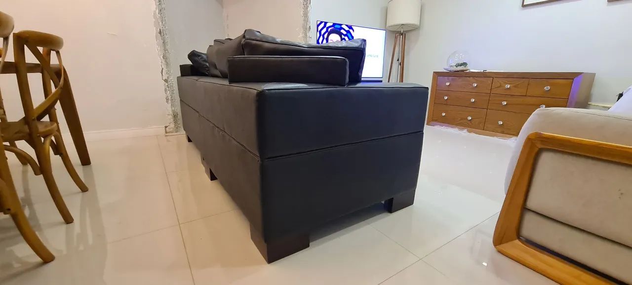 Sofá de Courissimo Preto 4 Lugares - Foto 3