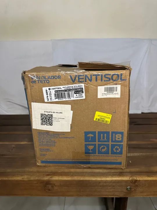 ventilador de teto ventisol 3pas com controle remoto, novo.