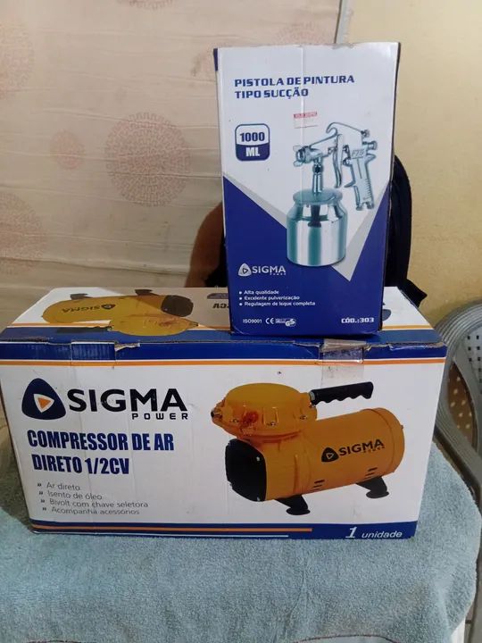 Compressor e pistola profissional em estado de novo 700