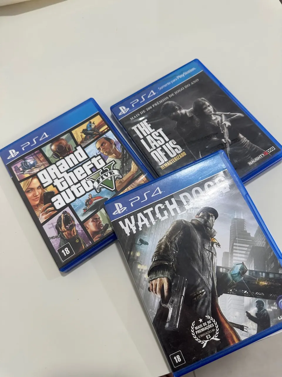 Jogos de PlayStation 4: GTA V, The Last of Us, Watch Dogs