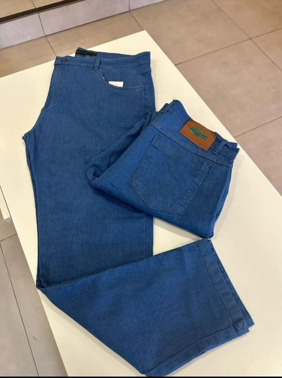 Calças Jeans Azul Lacoste