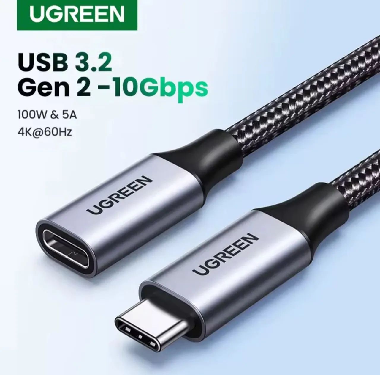 Cabo extensor USB C Ugreen 3.2 Macho para fêmea 1M