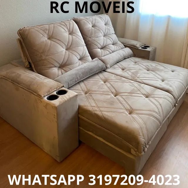 Sofá Retrátil Cuiabá com Porta-Copos - Conforto, Estilo e Praticidade