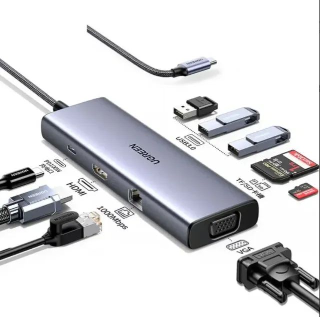 Hub Ugreen Adaptador Multifuncional 100W USB-C 9 em 1 CM498 - Foto 6