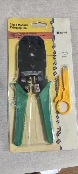 Alicate Crimpar Cabo De Rede Crimpador Desencapar Rj45 + 100 conectores RJ45 Cat.e - Foto 2