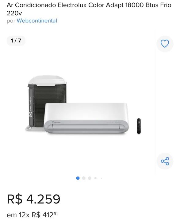 Ar Condicionado Electrolux Color Adapt 18000 Btus Frio 220v