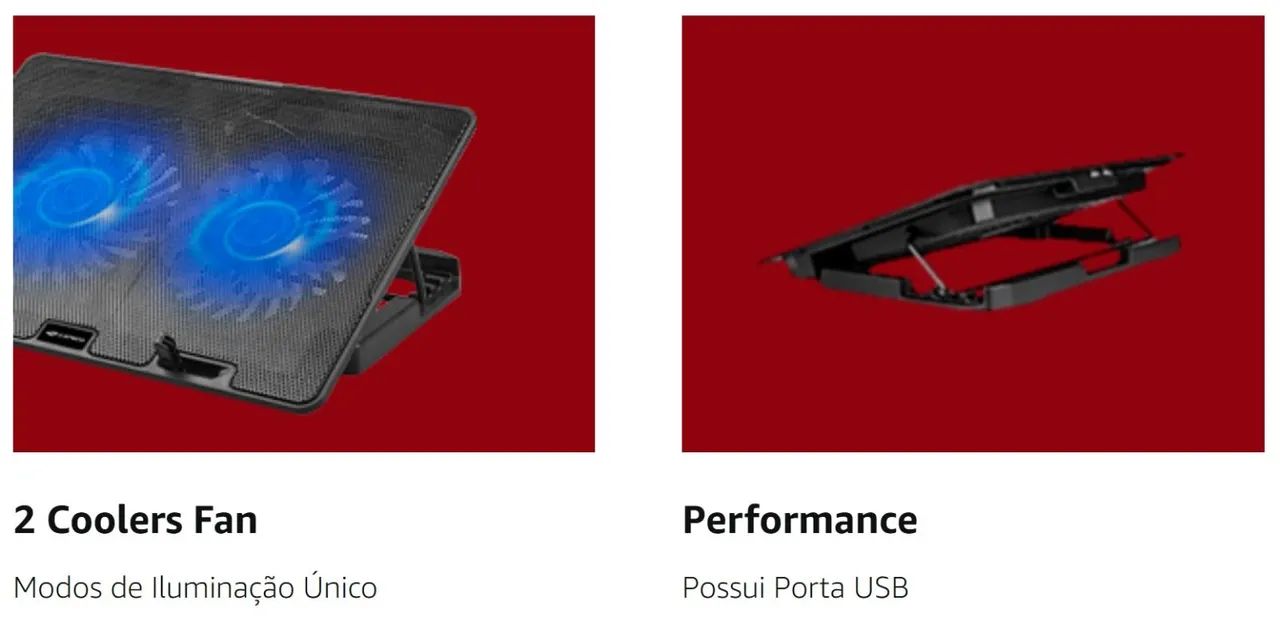 Base para Notebook 15,6 - C3 Tech com 2 Coolers - Usado em Ótimo estado - Foto 3