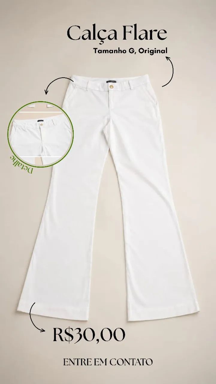 Calça flare branca 