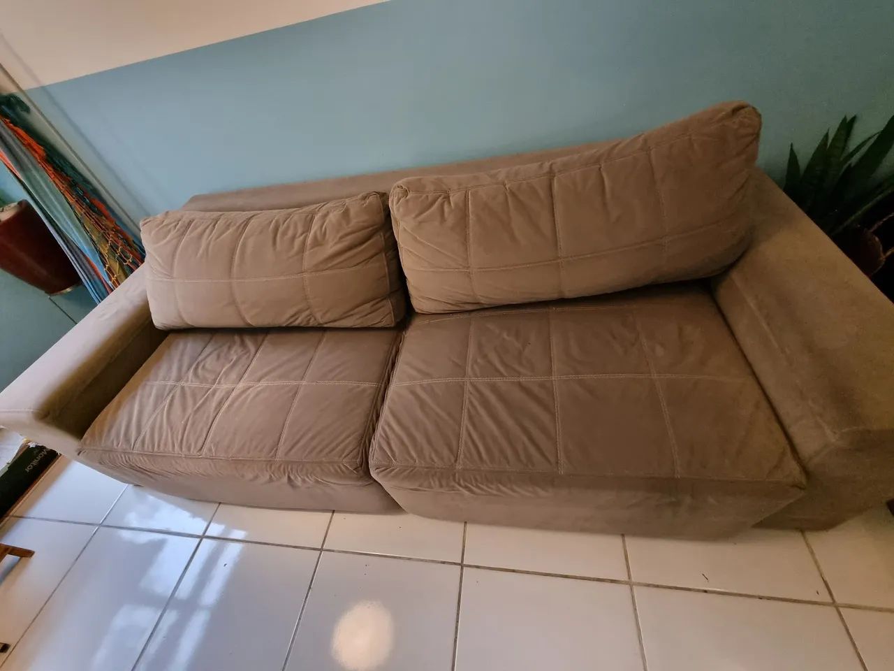 Sofá Retrátil 4 Lugares em Suede - 2,35m - Foto 5