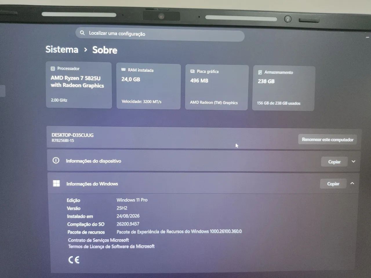 Notebook positivo vision R15M