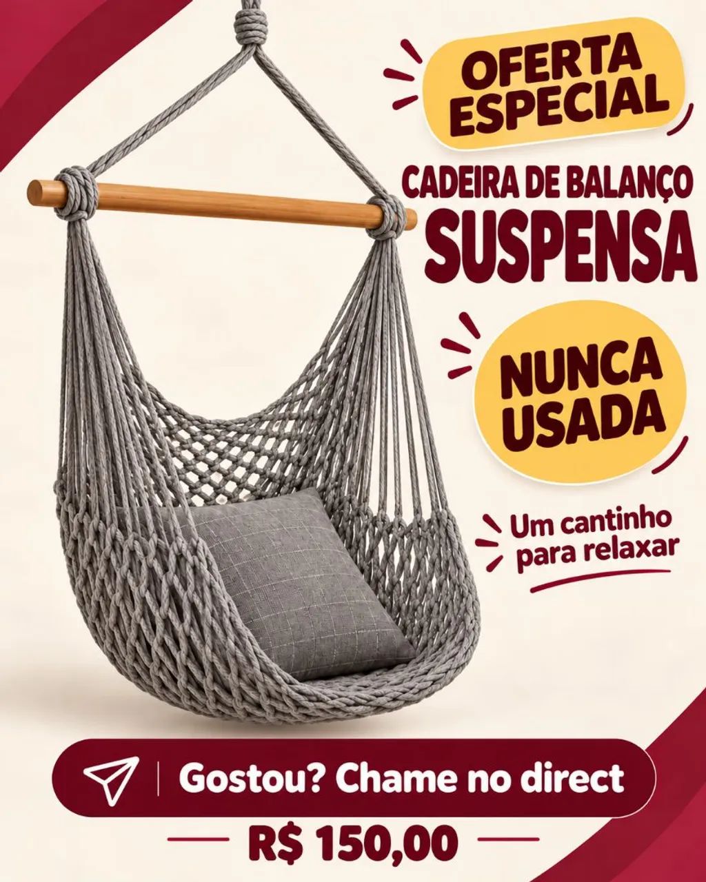 Cadeira de balanço estilo rede