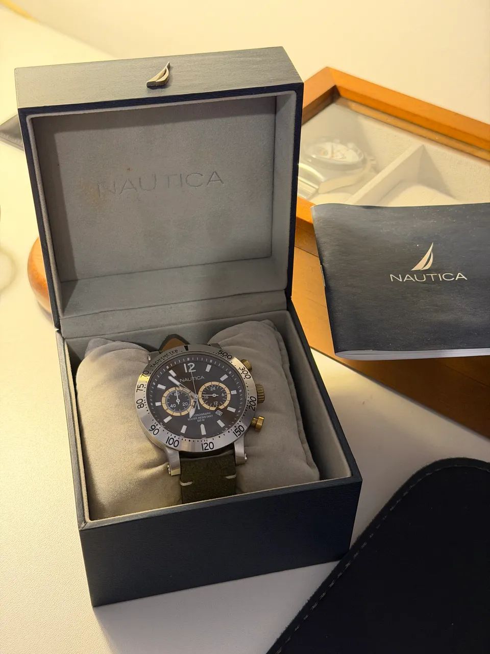 Relógio cronografo Nautica completo com caixa e docs