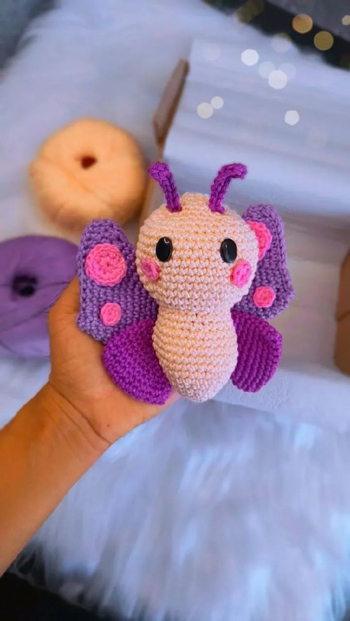 Borboleta amigurumi (crochê) - Foto 3