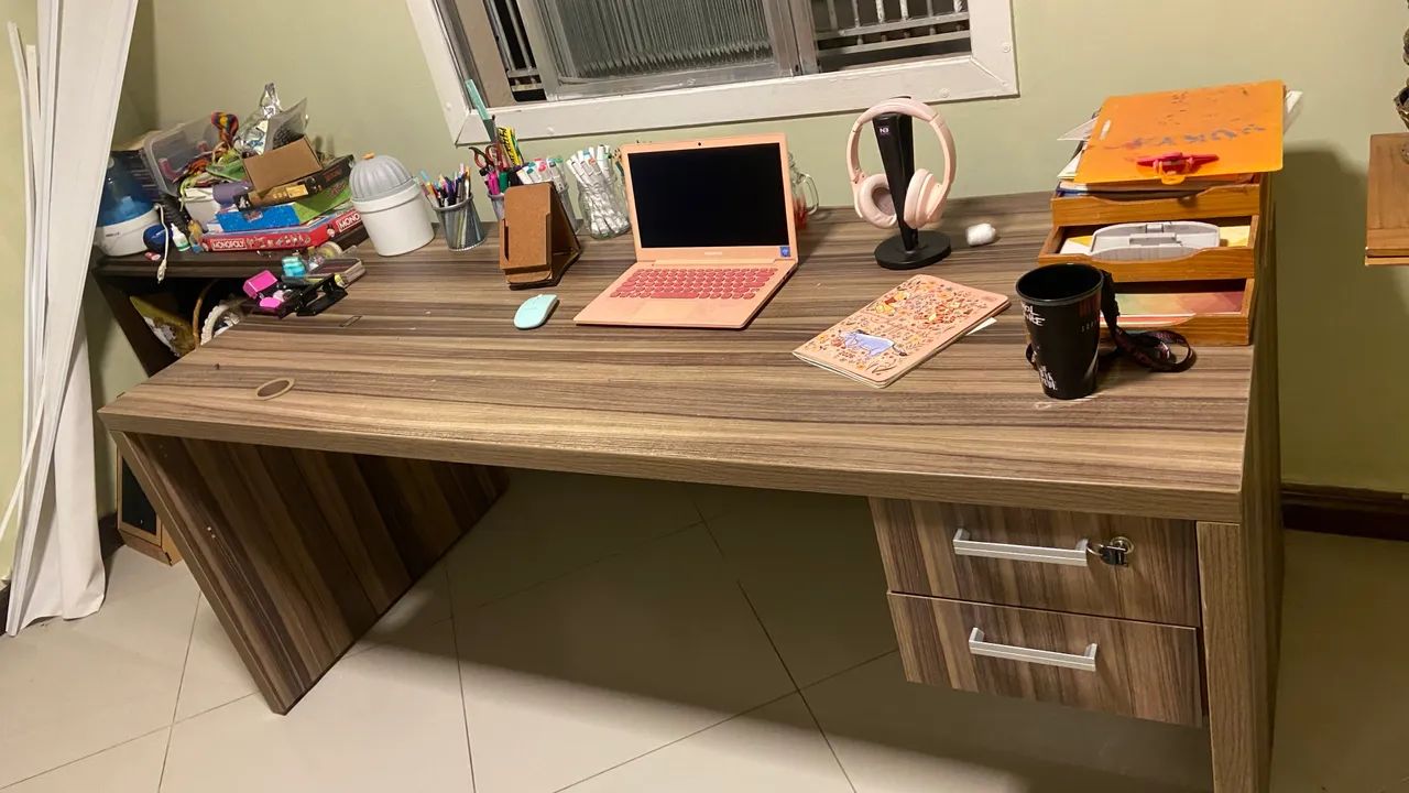 Mesa escritório grande 100% mdf65576100942465122