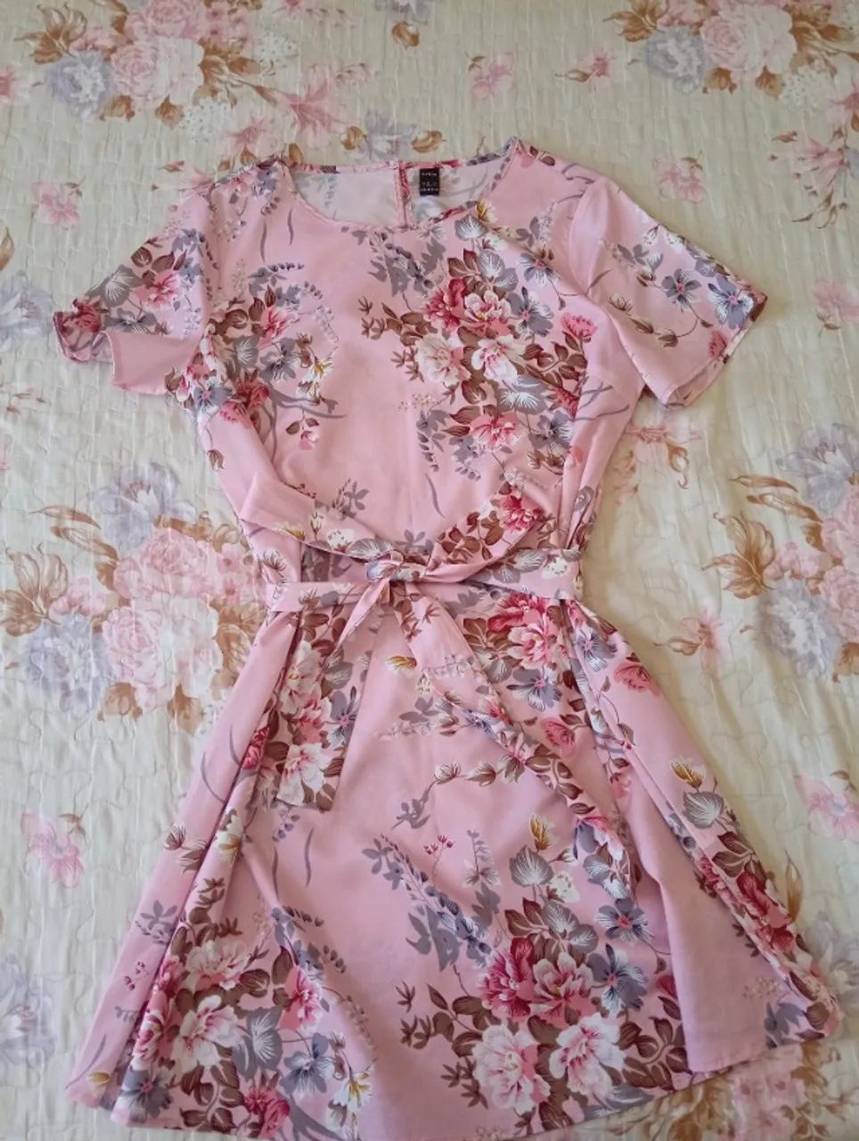 Vestido Rosa Estampado - Foto 2