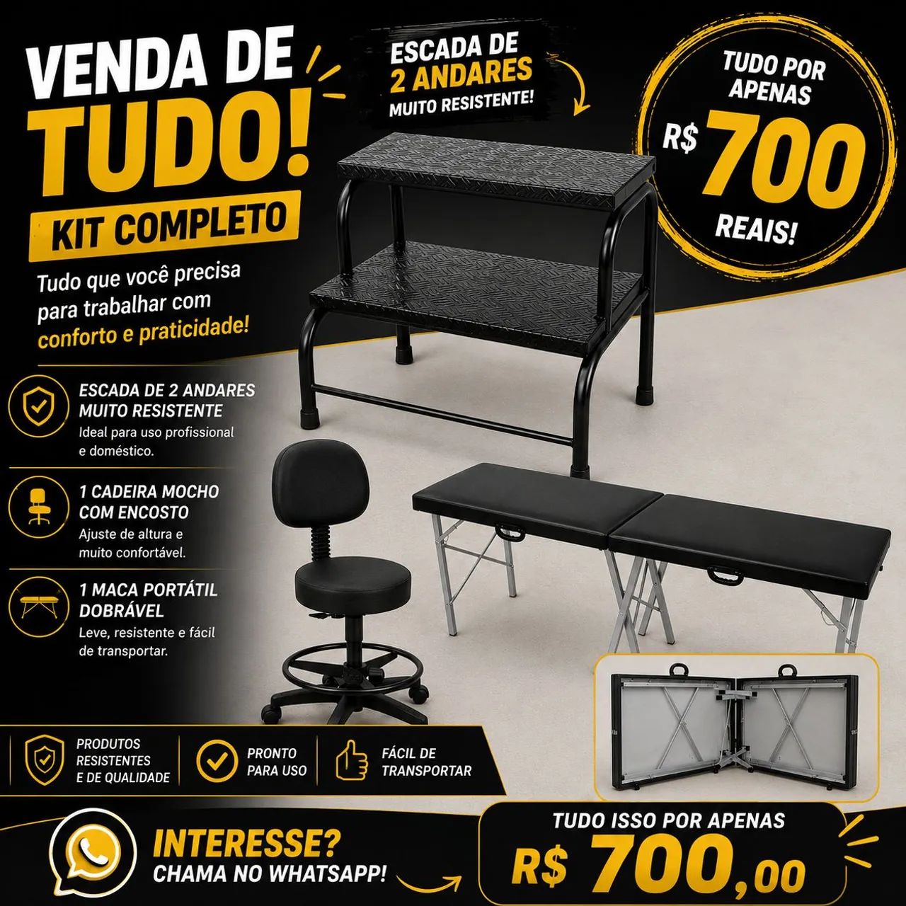 Maca ,mocho e escada 
