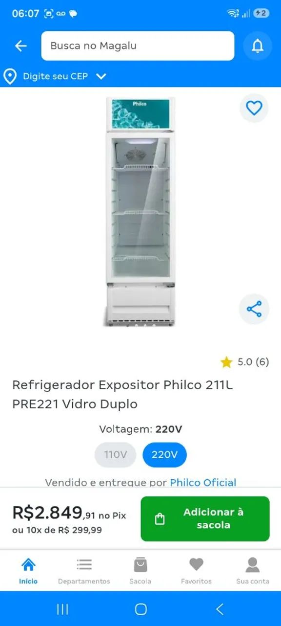 Refrigerador Expositor Philco 211L PRE221 Vidro Duplo - Geladeiras