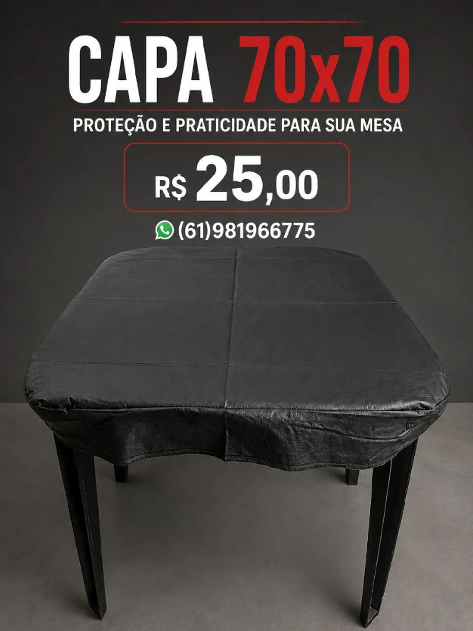 Capa para mesa plástica 